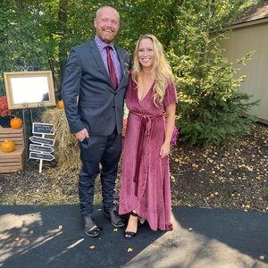 Baltic Born Pink Velvet Wrap Dress